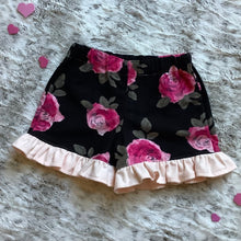 Load image into Gallery viewer, Viola pajama ruffled shorts set - pink roses
