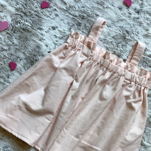 Viola pajama ruffled shorts set - pink roses
