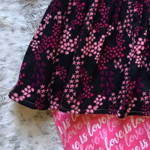 Phyllis pajama set -black and pink love u
