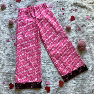 Phyllis pajama set -black and pink love u