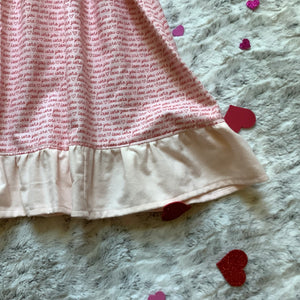 Odena knee length nightgown - pink love flannel