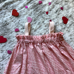 Odena knee length nightgown - pink love flannel